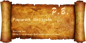 Papanek Belinda névjegykártya